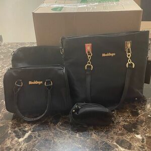 Four black purses